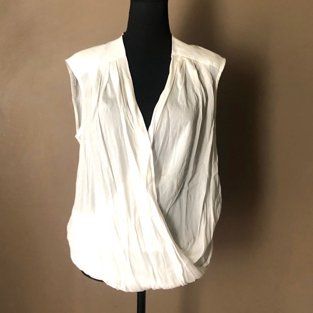 Helmut Lang Faux Wrap Sleeveless Blouse